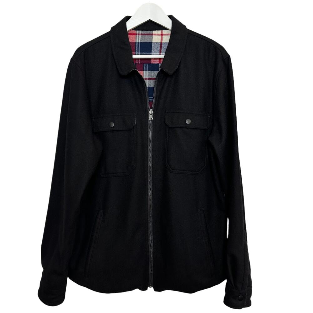 Banks Journal The Lumber Field Jacket Reversible Wool Cotton Shacket Barn Plaid